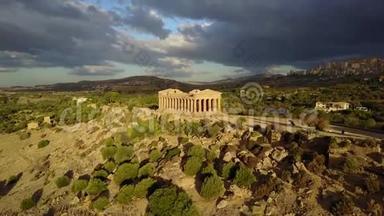 公元前六世纪康科迪亚古希腊神庙，庙宇谷，阿格里根托，西西里岛。